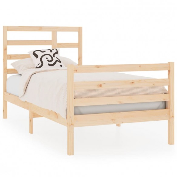 Cadre de lit bois massif 90x190 cm simple