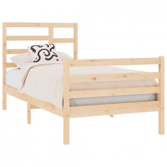 Cadre de lit bois massif 90x190 cm simple