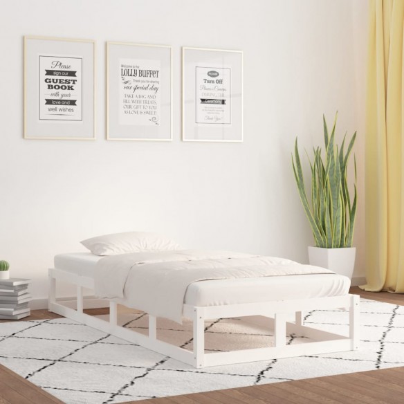 Cadre de lit Blanc 90x190 cm Simple Bois massif