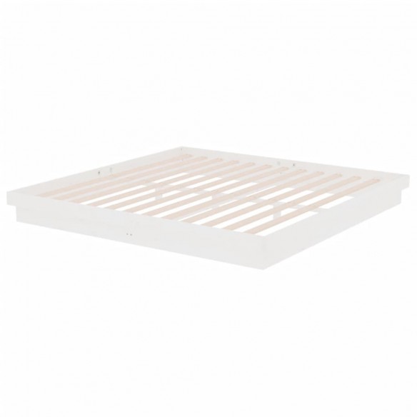 Cadre de lit blanc bois massif 200x200 cm