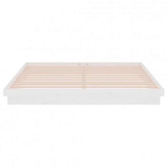 Cadre de lit blanc bois massif 200x200 cm