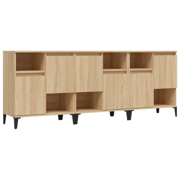 Buffets 3 pcs chêne sonoma 60x35x70 cm bois d'ingénierie