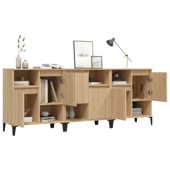 Buffets 3 pcs chêne sonoma 60x35x70 cm bois d'ingénierie