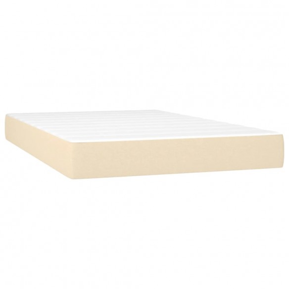 Cadre de lit avec matelas Crème 120x200 cm Tissu