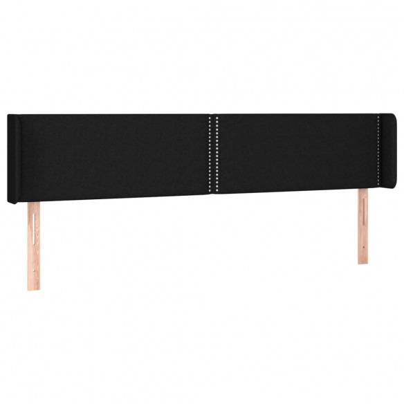 Tête de lit avec oreilles Noir 163x16x78/88 cm Tissu