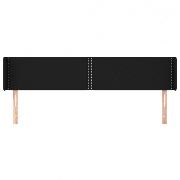 Tête de lit avec oreilles Noir 163x16x78/88 cm Tissu