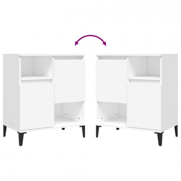 Buffets 2 pcs blanc 60x35x70 cm bois d'ingénierie