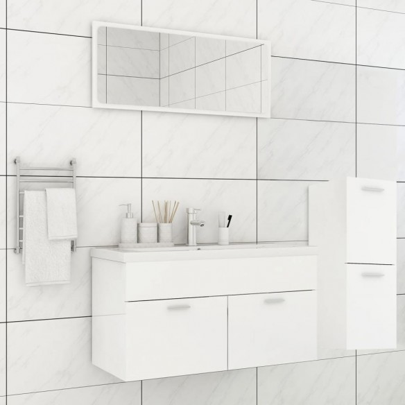 Ensemble de meubles de salle de bain Blanc brillant Aggloméré