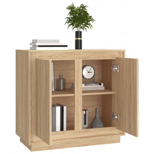 Buffet chêne sonoma 80x34x75 cm bois d'ingénierie