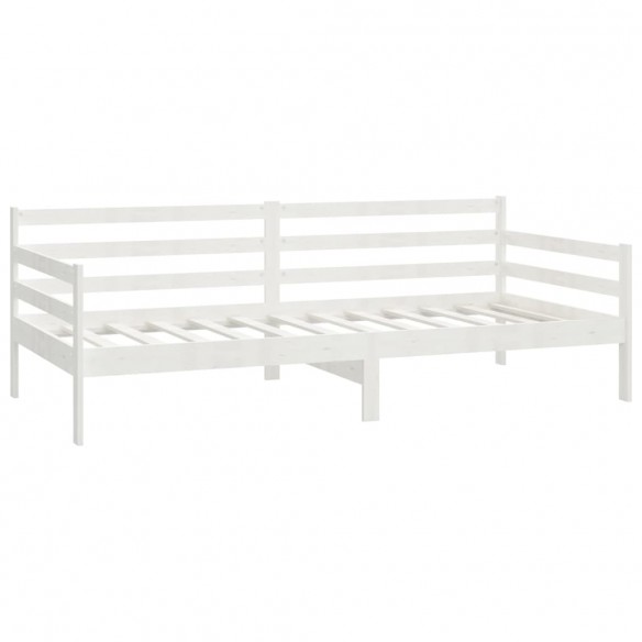 Lit Blanc Bois de pin massif 90x200 cm