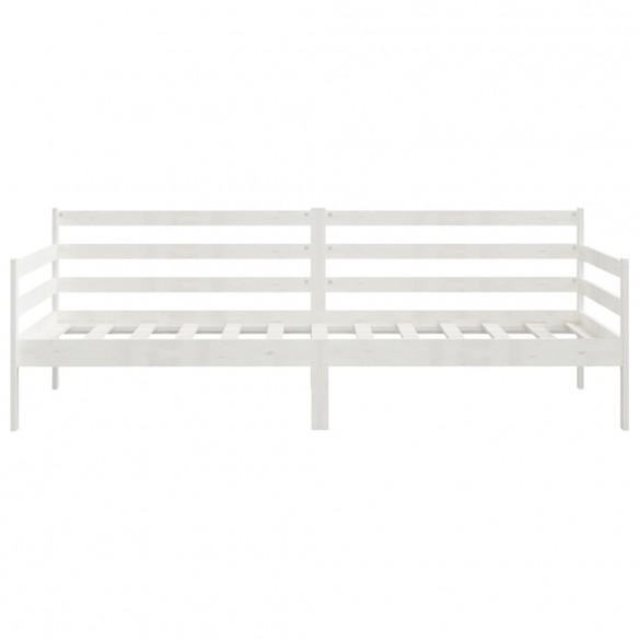 Lit Blanc Bois de pin massif 90x200 cm