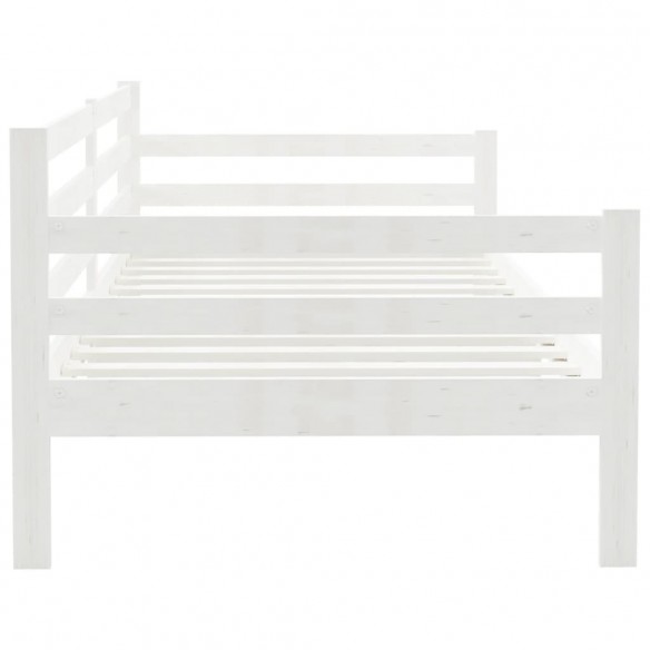 Lit Blanc Bois de pin massif 90x200 cm