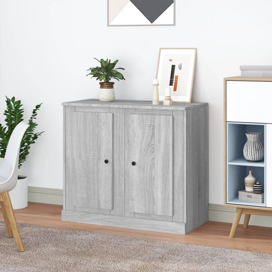 Buffets 2 pcs sonoma gris 37,5x35,5x67,5 cm bois d'ingénierie