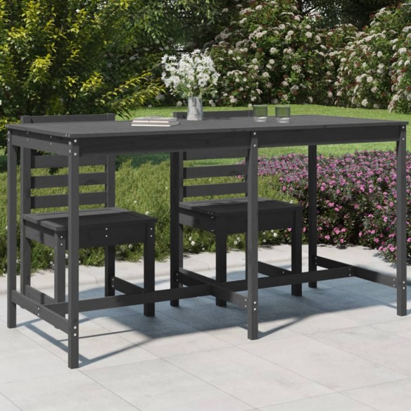 Table de jardin gris 203,5x90x110 cm bois massif de pin