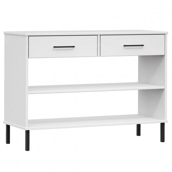 Armoire console avec pieds en métal Blanc Bois pin massif OSLO