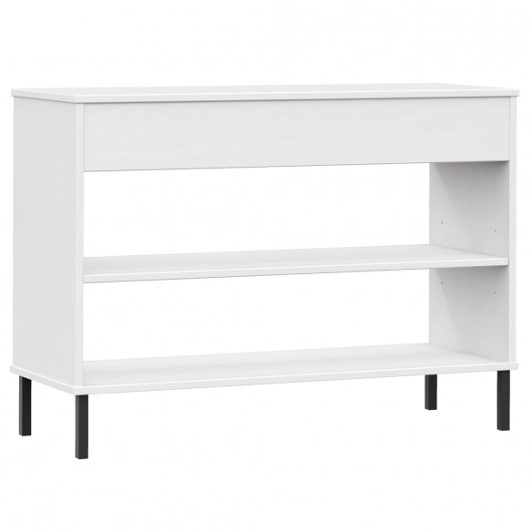 Armoire console avec pieds en métal Blanc Bois pin massif OSLO