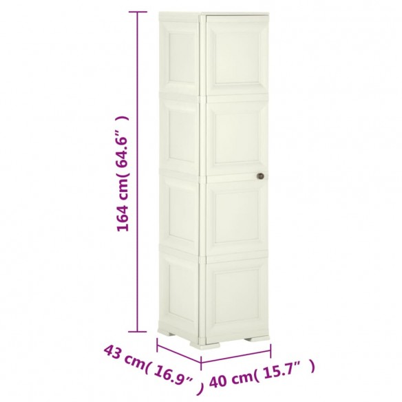 Armoire plastique 40x43x164 cm design bois glace à la vanille