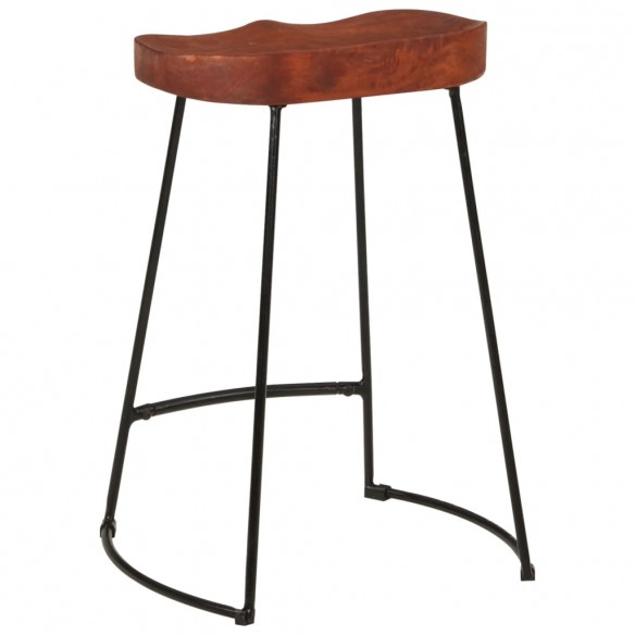 Tabourets de bar Gavin lot de 2 45x40x63cm bois massif manguier