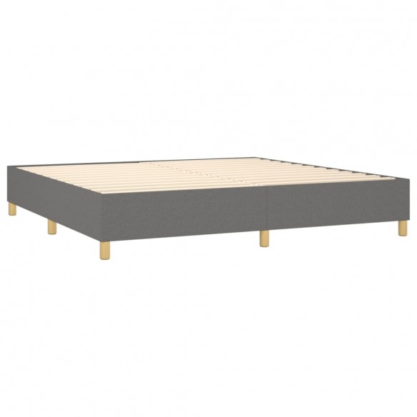 Cadre de lit avec matelas Gris foncé 200x200cm Tissu