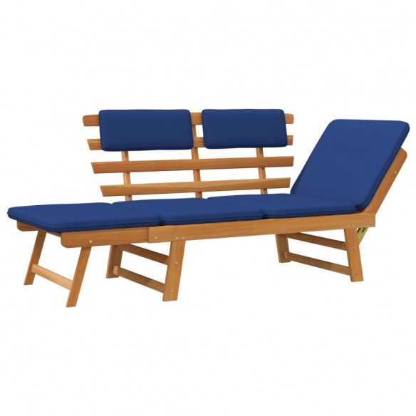 Banc de jardin avec coussins 2-en-1 190 cm Bois solide d'acacia