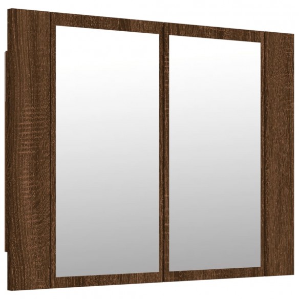 Armoire à miroir LED Chêne marron 60x12x45 cm Bois d'ingénierie