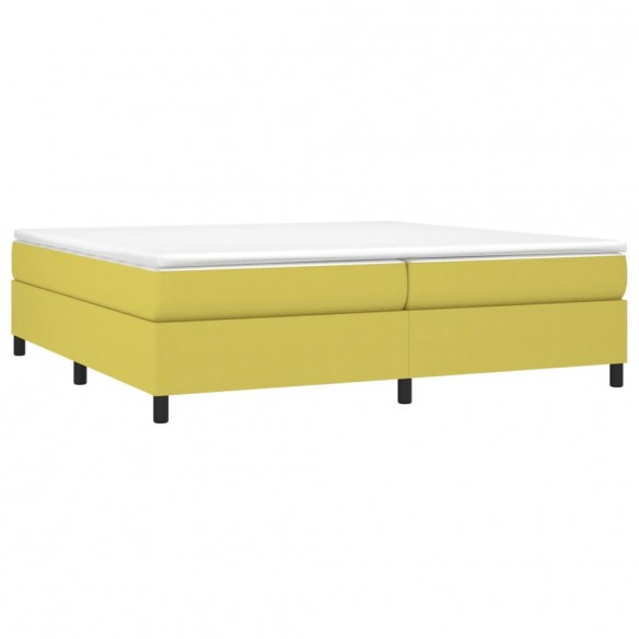 Cadre de lit avec matelas Vert 200x200 cm Tissu