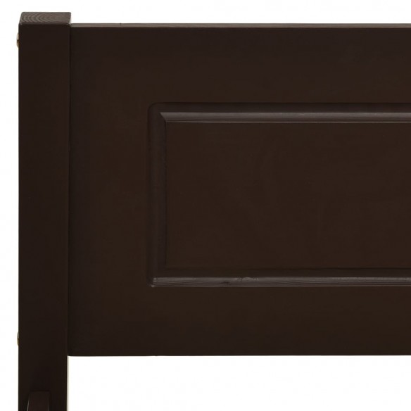 Cadre de lit Bois de pin massif Marron foncé 140x200 cm