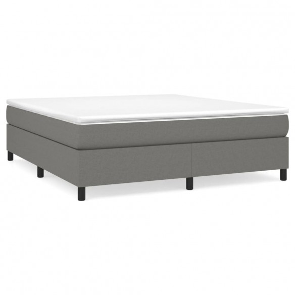 Cadre de lit avec matelas Gris foncé 180x200cm Tissu