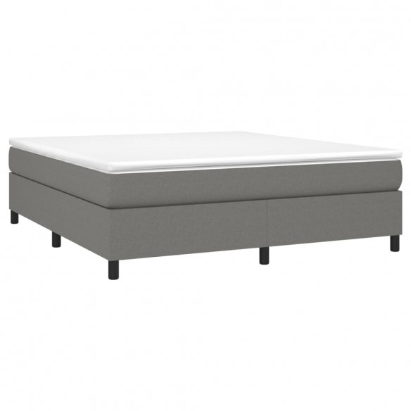 Cadre de lit avec matelas Gris foncé 180x200cm Tissu