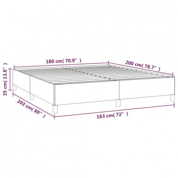 Cadre de lit avec matelas Gris foncé 180x200cm Tissu