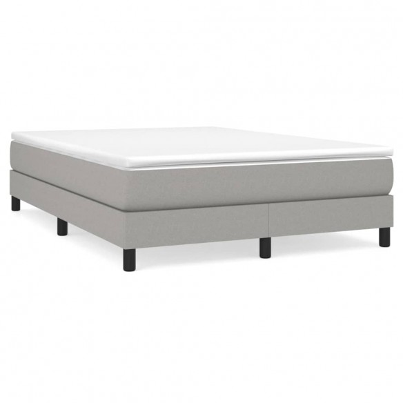 Cadre de lit avec matelas Gris clair 140x200cm Tissu