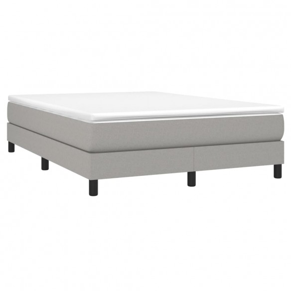 Cadre de lit avec matelas Gris clair 140x200cm Tissu