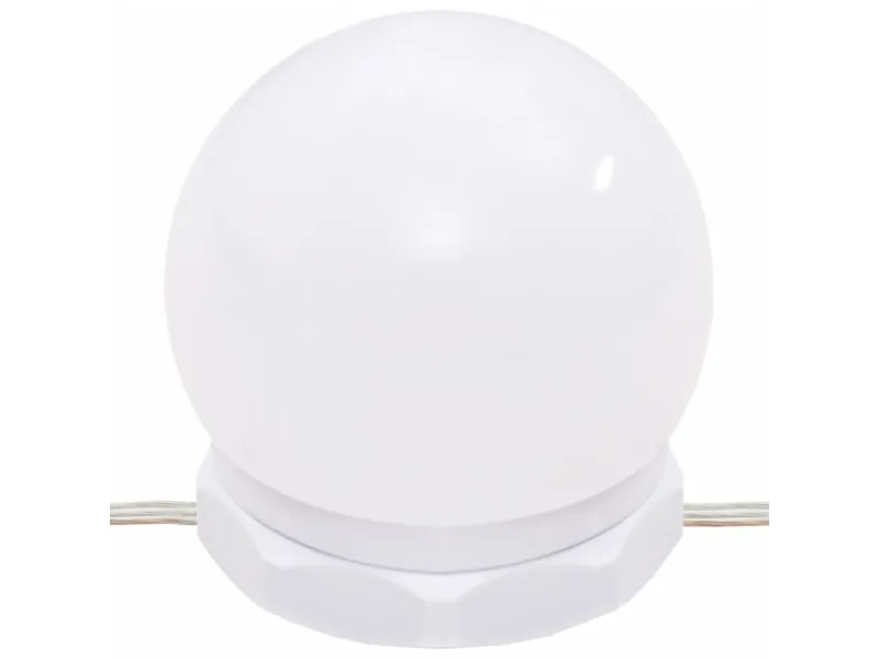 Coiffeuse à LED avec armoire Blanc brillant Bois d'ingénierie