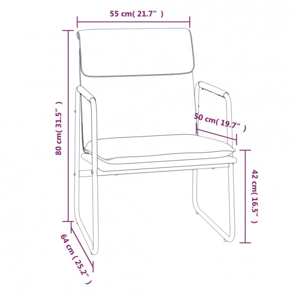 Chaise longue Crème 55x64x80 cm Tissu