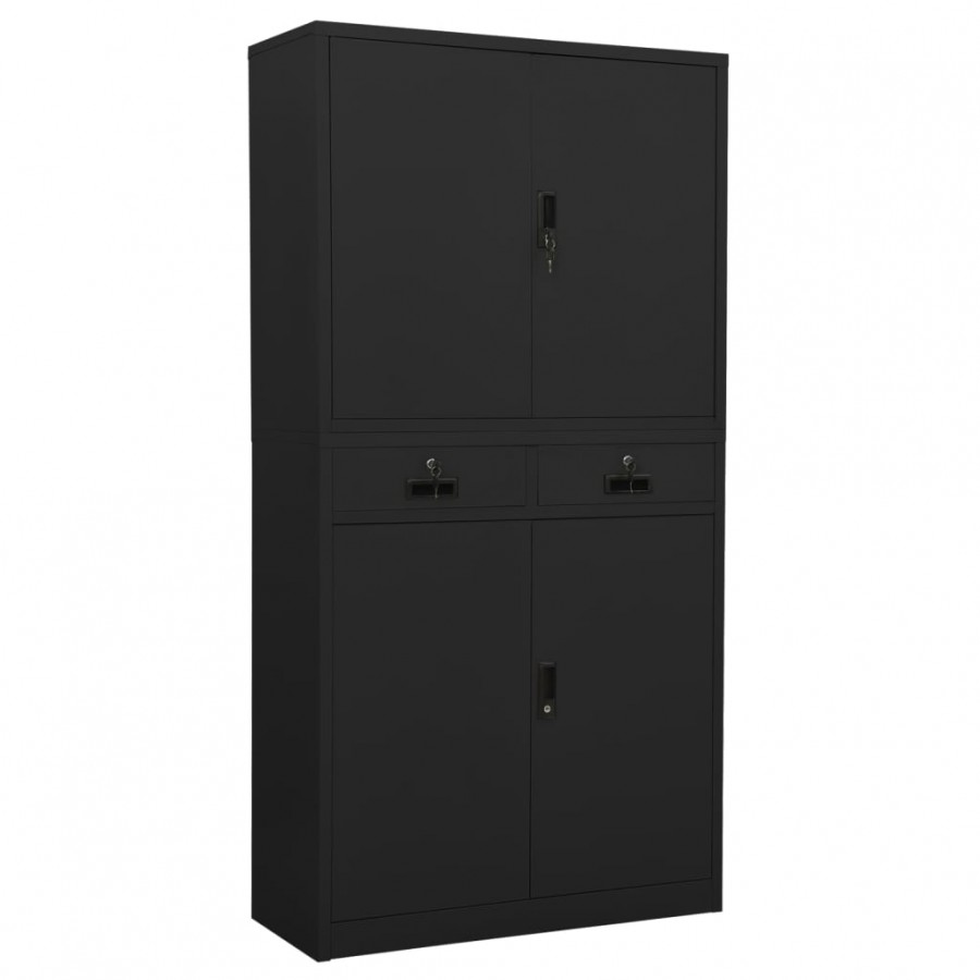 Armoire de bureau Anthracite 90x40x180 cm Acier