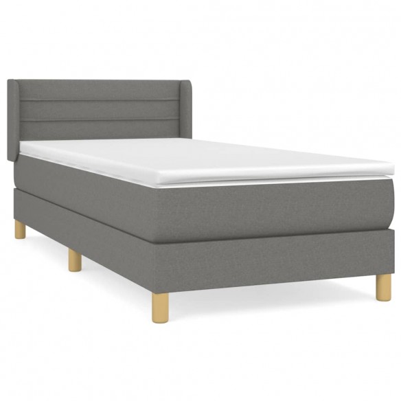 Cadre de lit avec matelas Gris clair 100x200cm Tissu