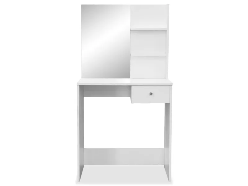 Coiffeuse Bois d’ingénierie 75x40x141 cm Blanc