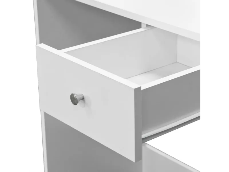 Coiffeuse Bois d’ingénierie 75x40x141 cm Blanc