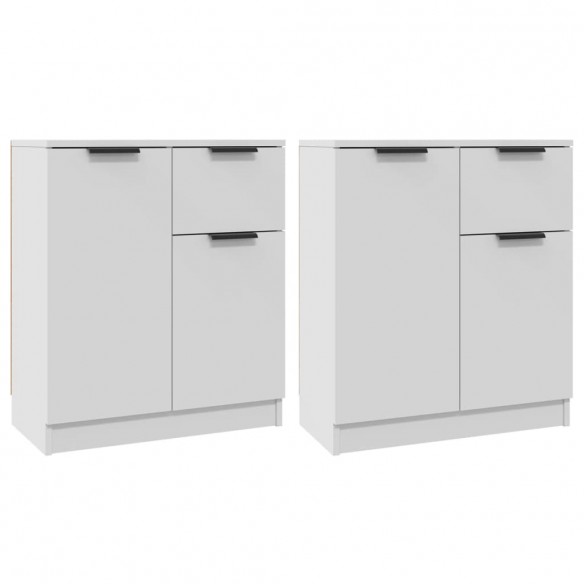 Buffets 2 pcs Blanc 60x30x70 cm Bois d'ingénierie