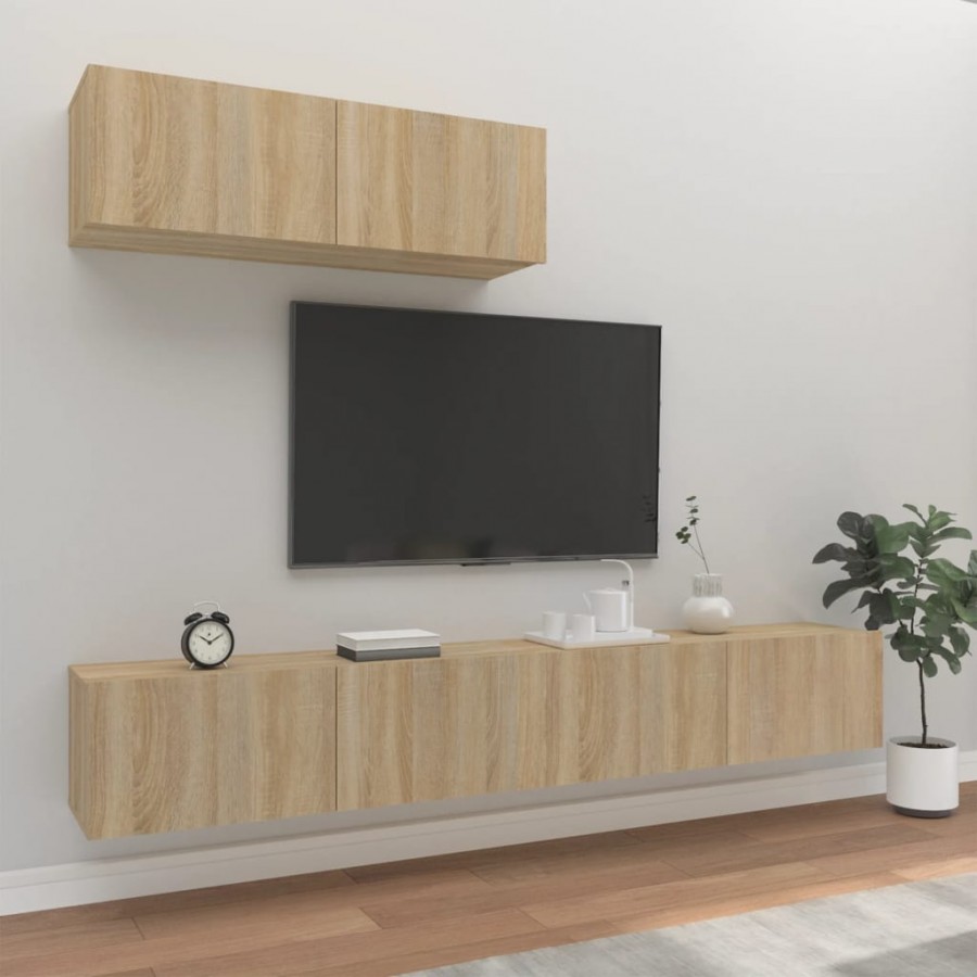 Ensemble de meubles TV 3 pcs Chêne sonoma Bois d'ingénierie