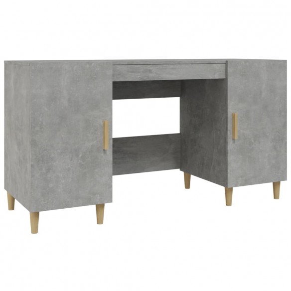 Bureau Gris béton 140x50x75 cm Bois d'ingénierie