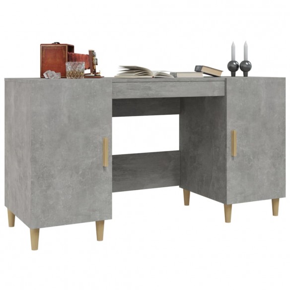 Bureau Gris béton 140x50x75 cm Bois d'ingénierie