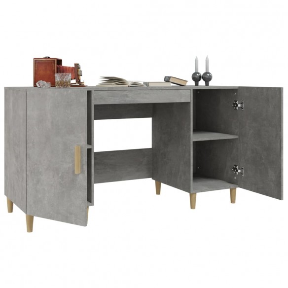 Bureau Gris béton 140x50x75 cm Bois d'ingénierie