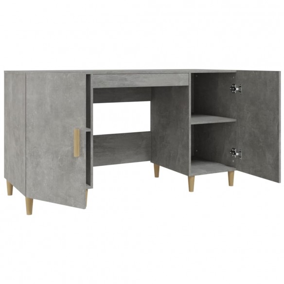 Bureau Gris béton 140x50x75 cm Bois d'ingénierie