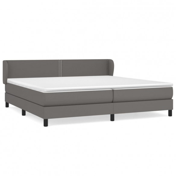 Cadre de lit avec matelas Gris 200x200 cm Similicuir