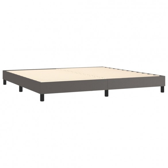 Cadre de lit avec matelas et LED Gris 200x200 cm