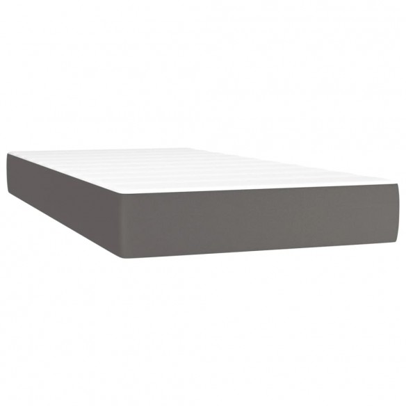 Cadre de lit avec matelas Gris 200x200 cm Similicuir