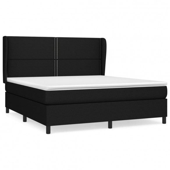 Cadre de lit avec matelas Noir 160x200 cm Tissu