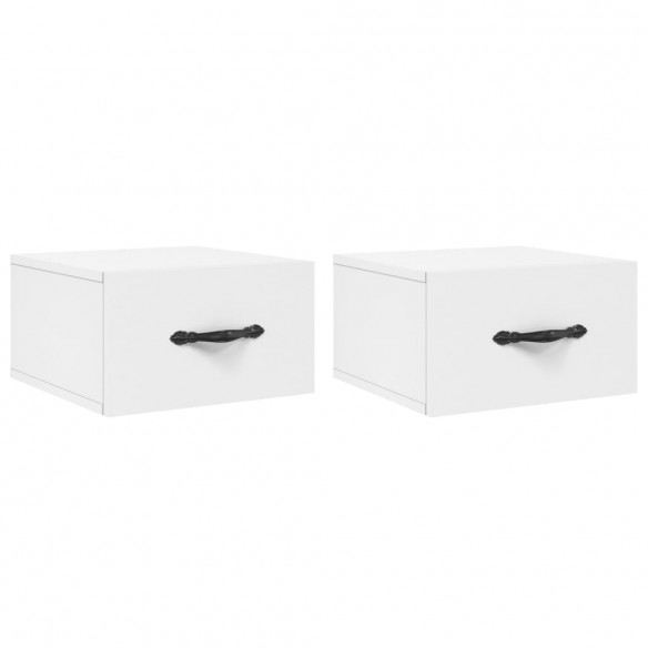 Tables de chevet murales 2 pcs blanc 35x35x20 cm