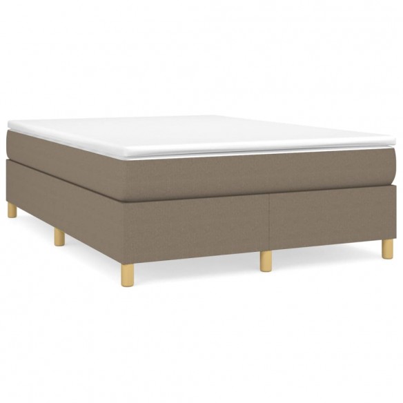 Cadre de lit avec matelas Taupe 140x190 cm Tissu